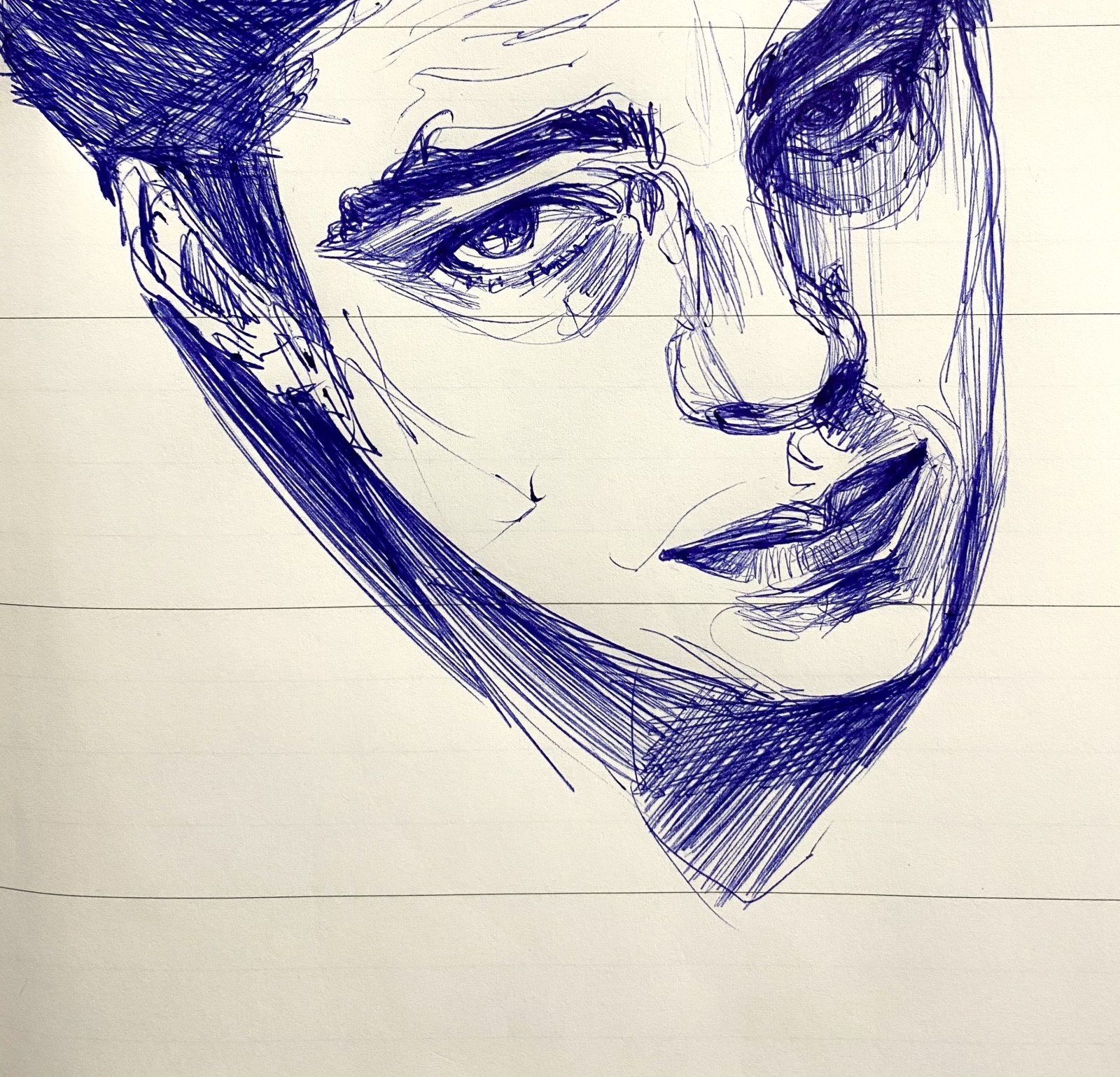 blue, pen, faces