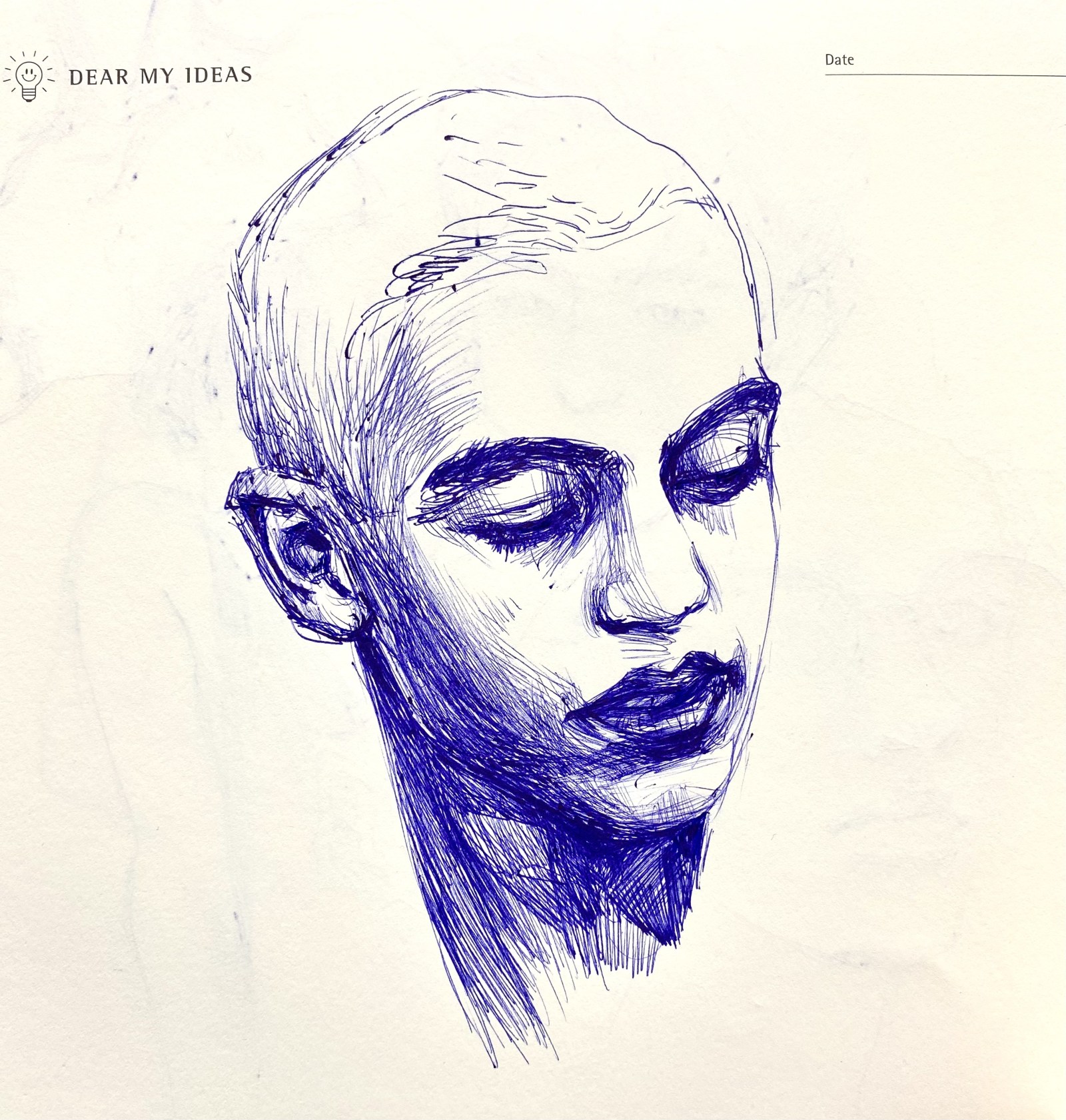 drawing, blue, pen