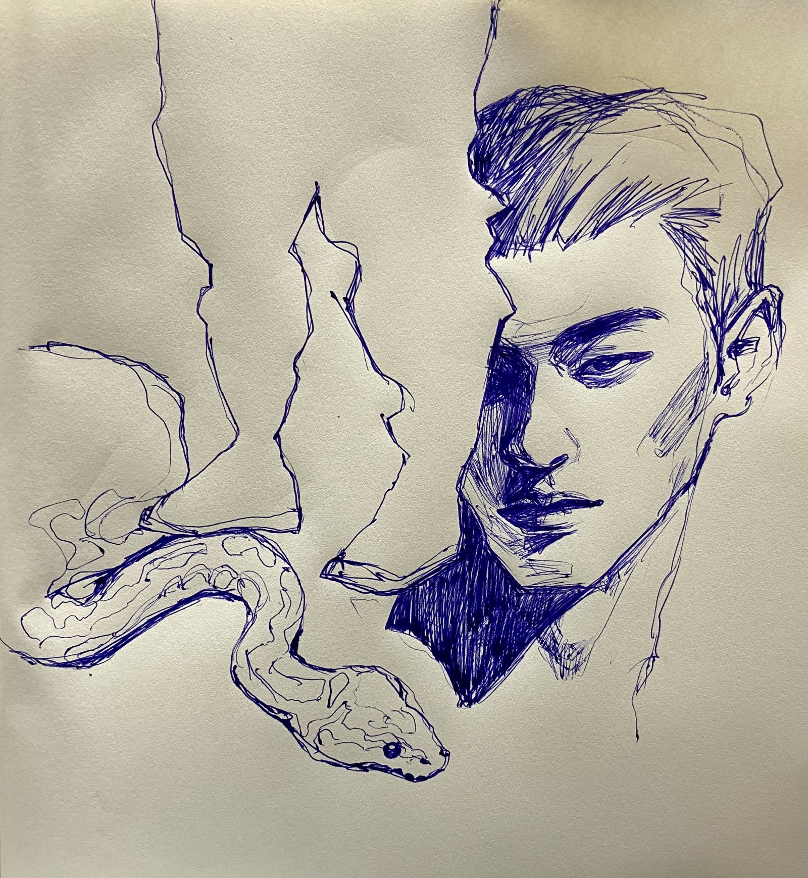 with a snake